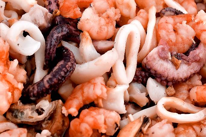 Seafood Mix over Fusilli
